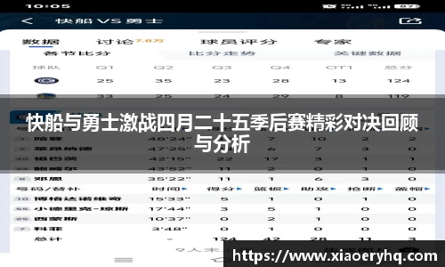 快船与勇士激战四月二十五季后赛精彩对决回顾与分析